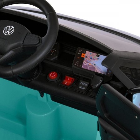 Детский электромобиль Volkswagen ID Buzz M 6281EBLR-15, 2 мотора по 35W, EVA, экокожа, Bluetooth, MP3, USB, бирюзовый