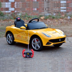 Детский электромобиль Bambi M 3176-1 EBLR-6 Ferrari F12 Berlinetta, желтый