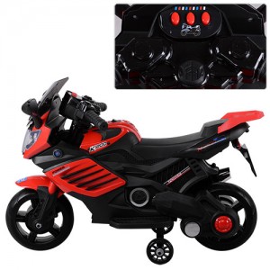Дитячий мотоцикл Bambi M 3582 E-3, чорно-червоний