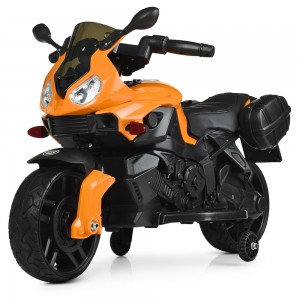 Детский мотоцикл Bambi M 4080 EL-7 BMW, белый, оранжевый