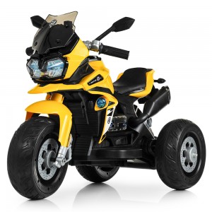 Детский мотоцикл Bambi M 4117 EL-6 BMW, желтый
