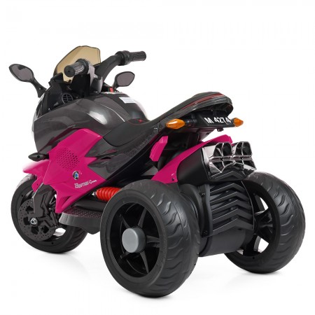 Детский мотоцикл BMW K1300S Bambi M 4274EL-8, розовый, 2 мотора по 35W, EVA, кожа, MP3, USB, TF