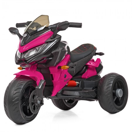 Детский мотоцикл BMW K1300S Bambi M 4274EL-8, розовый, 2 мотора по 35W, EVA, кожа, MP3, USB, TF