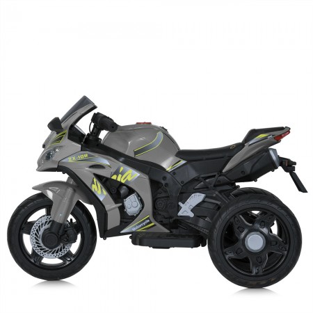 Дитячий мотоцикл Kawasaki Ninja ZX-10R M 5806EL-11 сірий, 2 мотори по 35W, EVA, шкіра, MP3, Bluetooth Дитячий мотоцикл Kawasaki Ninja ZX-10R M 5806EL-11 сірий, 2 мотори по 35W, EVA, шкіра, MP3, Bluetooth