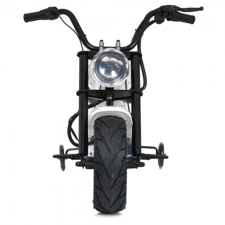 Дитячий мотоцикл Harley-Davidson Fat Boy M 6016AL-1, 1 мотор 350W, Bluetooth, USB, TF, екошкіра, надувні гумові колеса, білий