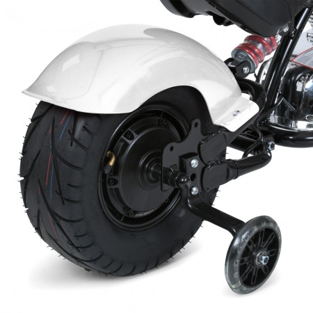 Дитячий мотоцикл Harley-Davidson Fat Boy M 6016AL-1, 1 мотор 350W, Bluetooth, USB, TF, екошкіра, надувні гумові колеса, білий