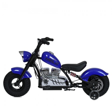 Дитячий мотоцикл Harley-Davidson Fat Boy M 6016AL-4, 1 мотор 350W, Bluetooth, USB, TF, екошкіра, надувні гумові колеса, синій
