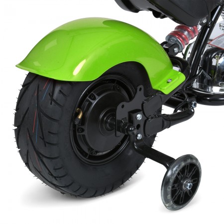 Дитячий мотоцикл Harley-Davidson Fat Boy M 6016AL-5, 1 мотор 350W, Bluetooth, USB, TF, екошкіра, надувні гумові колеса, зелений