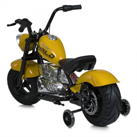 Дитячий мотоцикл Harley-Davidson Fat Boy M 6016AL-6, 1 мотор 350W, Bluetooth, USB, TF, екошкіра, надувні гумові колеса, жовтий Дитячий мотоцикл Harley-Davidson Fat Boy M 6016AL-6, 1 мотор 350W, Bluetooth, USB, TF, екошкіра, надувні гумові колеса, жовтий
