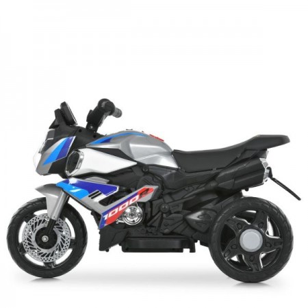 Детский мотоцикл BMW S1000R M 6262EL-11, 2 мотора по 25W, EVA, кожа, Bluetooth, USB, TF, серый