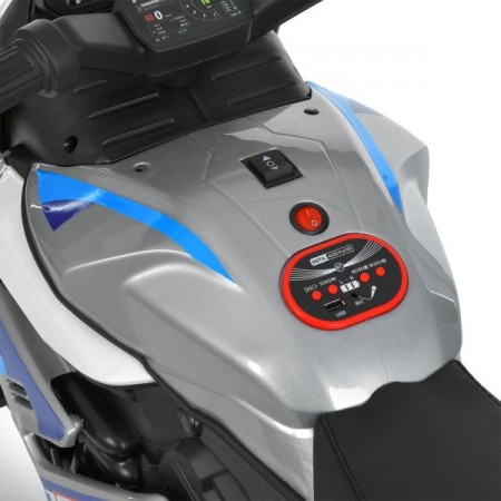 Детский мотоцикл BMW S1000R M 6262EL-11, 2 мотора по 25W, EVA, кожа, Bluetooth, USB, TF, серый
