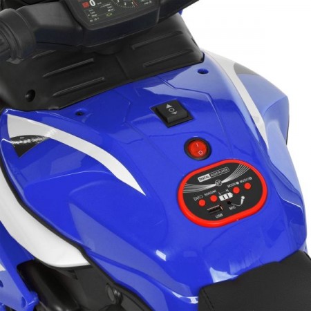 Детский мотоцикл BMW S1000R M 6262EL-4, 2 мотора по 25W, EVA, кожа, Bluetooth, USB, TF, синий