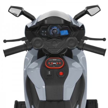 Детский мотоцикл Aprilia RS 660 RSV4 M 6265EL-11 серый, 2 мотора по 35W, EVA, кожа, Bluetooth, USB, TF Детский мотоцикл Aprilia RS 660 RSV4 M 6265EL-11 серый, 2 мотора по 35W, EVA, кожа, Bluetooth, USB, TF
