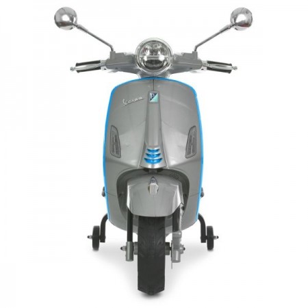 Дитячий мотоцикл Vespa Primavera M 6288EL-11-4, 1 мотор 45W, EVA, шкіра, MP3, Bluetooth, сіро-синій Дитячий мотоцикл Vespa Primavera M 6288EL-11-4, 1 мотор 45W, EVA, шкіра, MP3, Bluetooth, сіро-синій