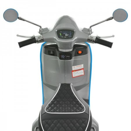 Дитячий мотоцикл Vespa Primavera M 6288EL-11-4, 1 мотор 45W, EVA, шкіра, MP3, Bluetooth, сіро-синій Дитячий мотоцикл Vespa Primavera M 6288EL-11-4, 1 мотор 45W, EVA, шкіра, MP3, Bluetooth, сіро-синій