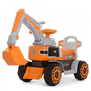 Детский электромобиль Трактор Bambi M 4068R-7 Экскаватор, оранжевый