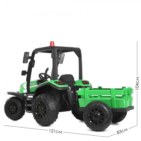 Детский электромобиль Трактор Bambi M 4844 EBLR-5 с прицепом, зеленый
