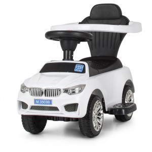 Дитяча машинка каталка толокар Bambi M 3503B (MP3)-1 BMW, білий