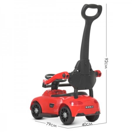 Каталка-толокар M 4578-3 родит.ручка,д79-ш40-в92см, муз, свет,подст.для ног,на бат-ке, красный Каталка-толокар M 4578-3 родит.ручка,д79-ш40-в92см, муз, свет,подст.для ног,на бат-ке, красный