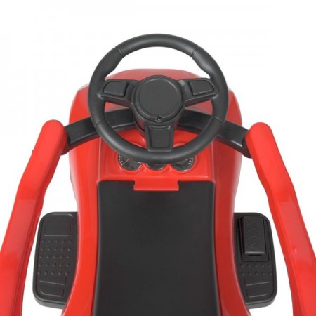 Каталка-толокар M 4579-3 родит.ручка,д79-ш40-в92см, муз, свет,подст.для ног,на бат-ке, красный