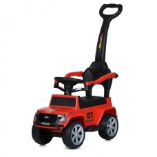 Каталка-толокар M 5804EL-3 2-в-1(с родит.ручкой), музыка, шкіра, EVA, червоний