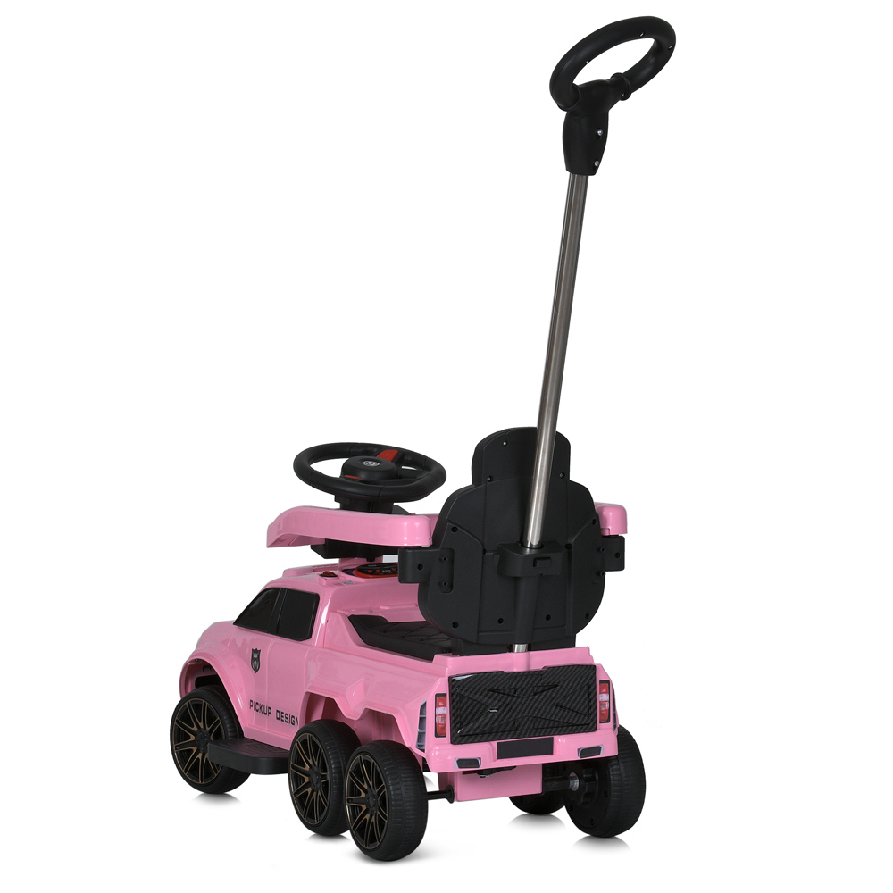 Каталка-толокар M 5900EL-8 2в1 с батьк.ручкой, BLUETOOTH, MP3, USB, EVA, музыка, свет, шкіра, рожевий