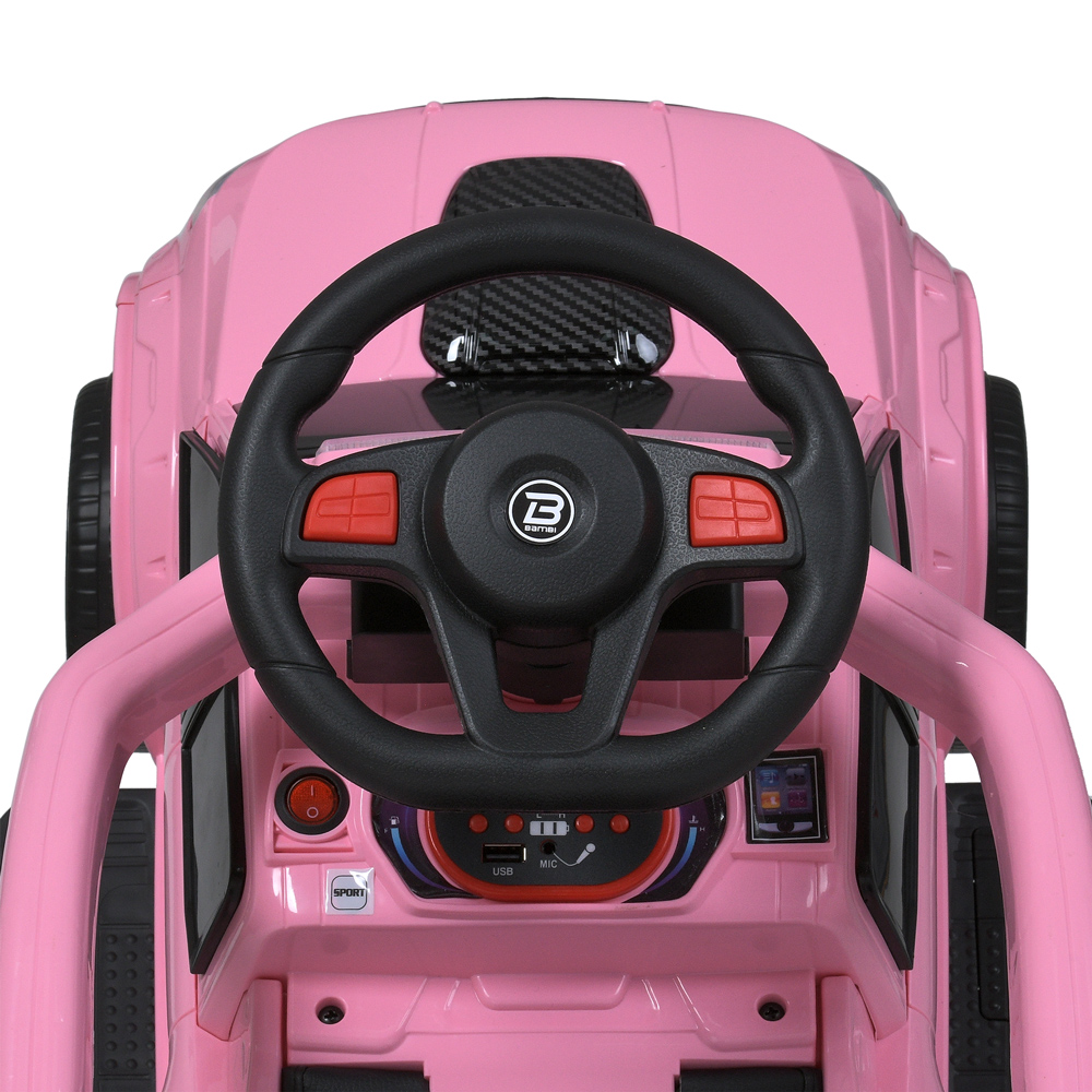 Каталка-толокар M 5900EL-8 2в1 с батьк.ручкой, BLUETOOTH, MP3, USB, EVA, музыка, свет, шкіра, рожевий