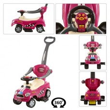 Детская каталка Bambi Z 321-8 с родительской ручкой, розовая Детская каталка Bambi Z 321-8 с родительской ручкой, розовая