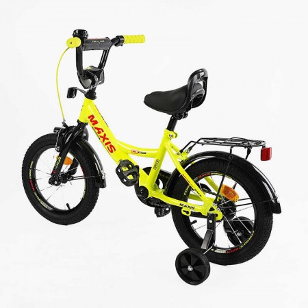 Велосипед 14" дюймів 2-х колісний "CORSO" MAXIS CL-14663 ручне гальмо, дзвіночок, сидіння з ручкою, додаткові колеса, ЗІБРАНИЙ НА 75, в коробці Велосипед 14" дюймів 2-х колісний "CORSO" MAXIS CL-14663 ручне гальмо, дзвіночок, сидіння з ручкою, додаткові колеса, ЗІБРАНИЙ НА 75, в коробці