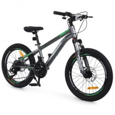 Велосипед PROFI FREEDOM 20 д. FD-2002 алюм.рама 11",SKD 85%,SHIMANO 21SP,скоростн.кол.,промподш.,темно-серый