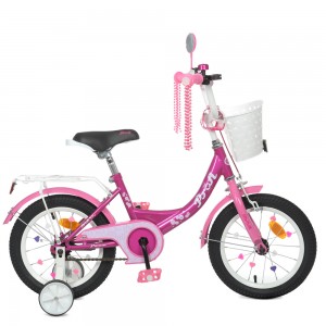 Велосипед детский двухколесный PROFI Y1216-1 Princess, 12 дюймов, фуксия