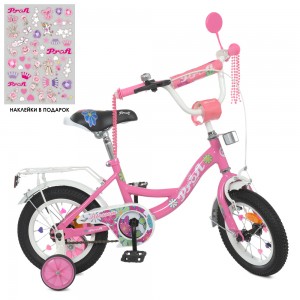 Велосипед дитячий двоколісний PROFI Y12301N Blossom, 12 дюймів, рожевий