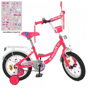 Велосипед детский двухколесный PROFI Y12302N Blossom, 12 дюймов, малиновый