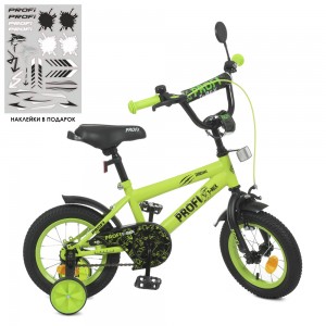 Велосипед дитячий двоколісний PROFI Y1271-1 Dino, 12 дюймів, салатовий