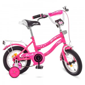 Велосипед детский двухколесный PROFI Y1292 Star, 12 дюймов, малиновый