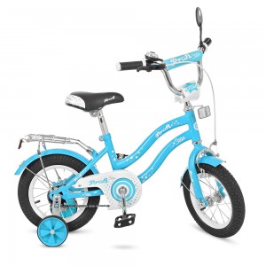 Велосипед дитячий PROF1 14д. L1494 Star, блакитний, дзвінок, дод.колеса