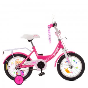Велосипед дитячий двоколісний PROFI XD1413 Princess, 14 дюймів, малиновий