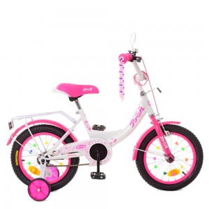Велосипед дитячий двоколісний PROFI XD1414 Princess, 14 дюймів, малиново-білий