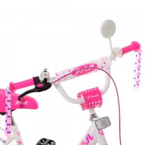 Велосипед дитячий двоколісний PROFI XD1414 Princess, 14 дюймів, малиново-білий