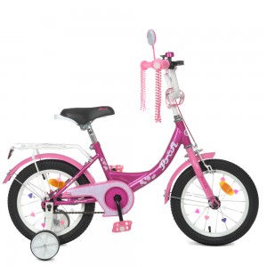 Велосипед детский двухколесный PROFI Y1416 Princess, 14 дюймов, фуксия