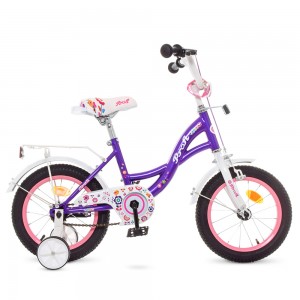 Велосипед детский двухколесный PROFI Y1422-1 Bloom, 14 дюймов, фиолетовый
