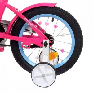 Велосипед дитячий PROF1 14д. Y14242-1K Unicorn, SKD75, малиновий, ліхтар, зв., дзерк., кошик, дод.