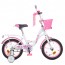 Велосипед детский PROF1 14д. Y1425-1K Butterfly, SKD75, бело-розов., фонарь, зв, зерк., корзина, доп.кол.
