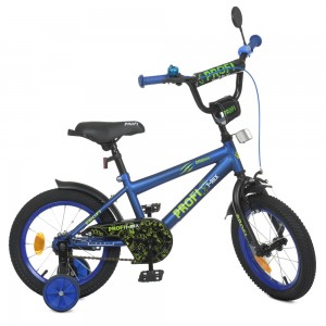 Велосипед дитячий двоколісний PROFI Y1472 Dino 14 дюймів, темно-синій