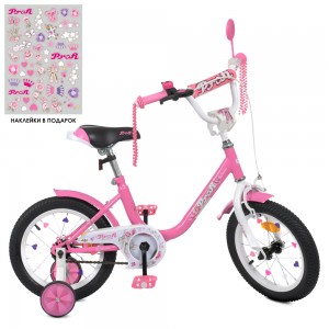 Велосипед детский двухколесный PROFI Y1481 Flower, 14 дюймов, розовый