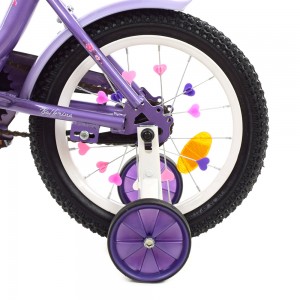 Велосипед детский двухколесный PROFI Y1483 Flower, 14 дюймов, фиолетовый