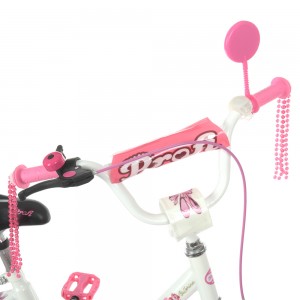 Велосипед дитячий двоколісний PROFI Y1485 Flower, 14 дюймів, рожево-білий