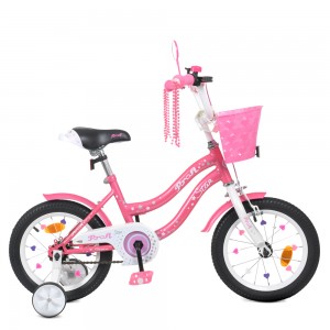Велосипед детский двухколесный PROFI Y1491-1K Star, 14 дюймов, розовый