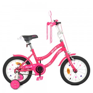 Велосипед дитячий двоколісний PROFI Y1492 Star, 14 дюймів, малиновий