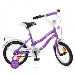 Велосипед детский двухколесный PROFI Y1493 Star, 14 дюймов, сиреневый